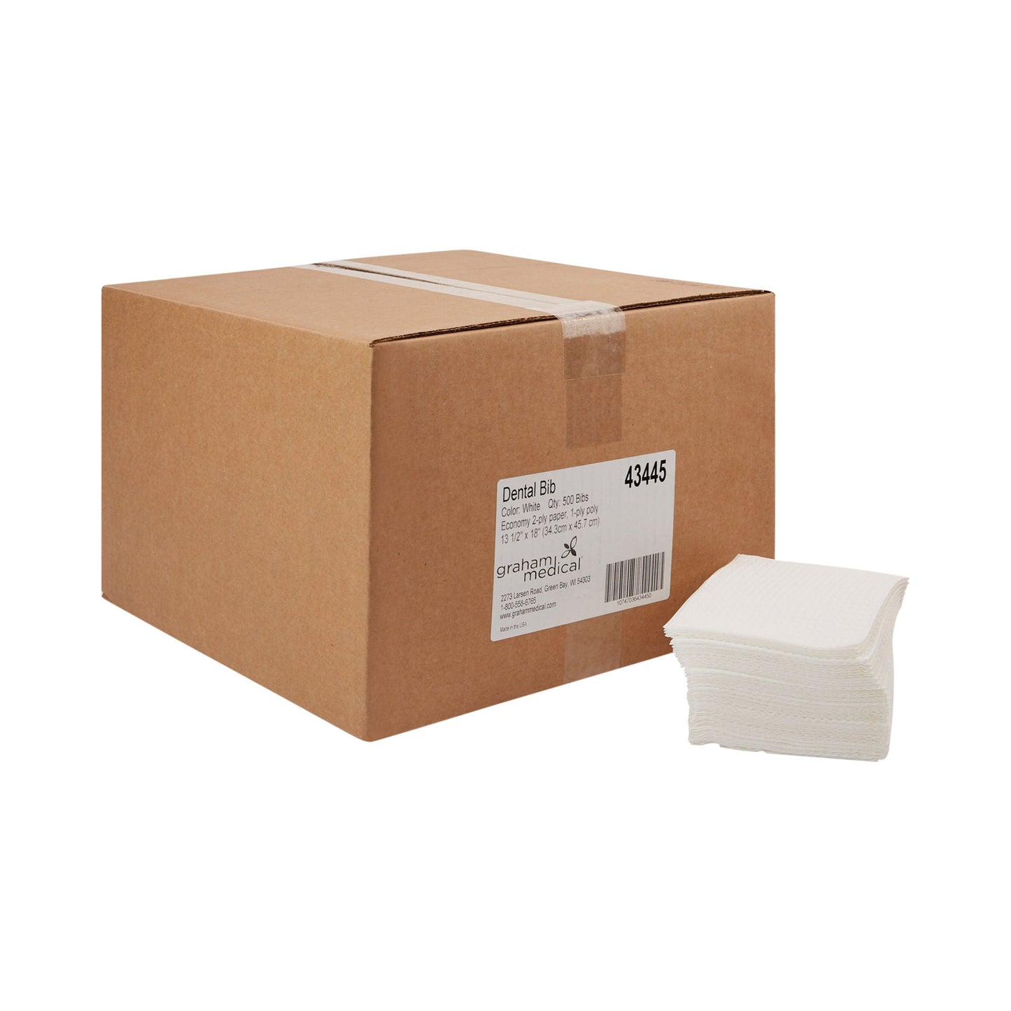 Graham Medical White Dental Bib