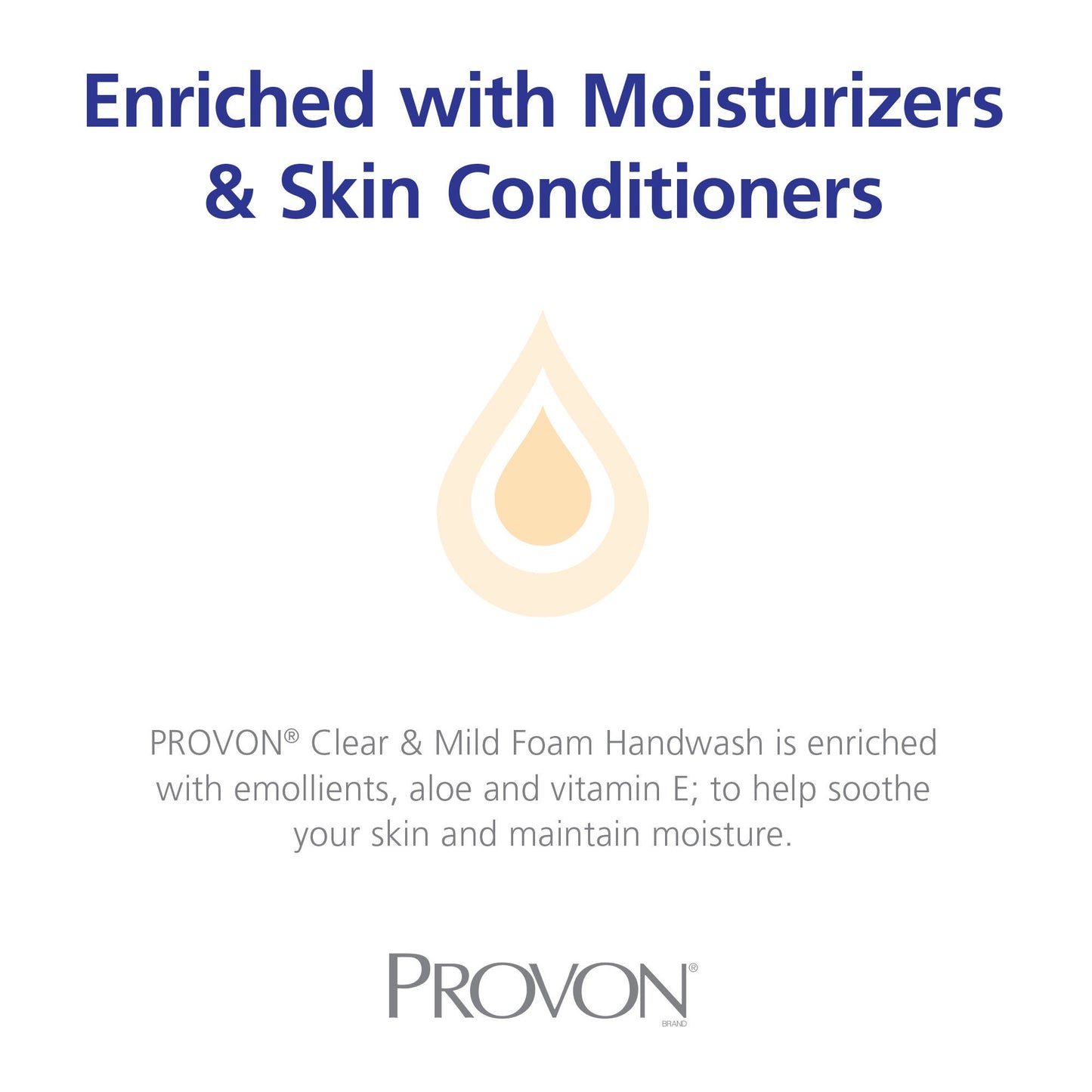 Provon® Clear and Mild Foam Handwash, Dispenser Refill Bottle, Unscented
