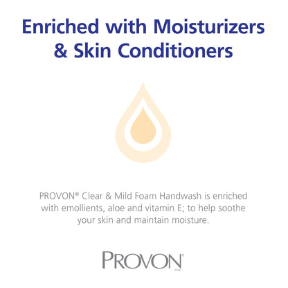 Provon® Clear and Mild Foam Handwash, Dispenser Refill Bottle, Unscented
