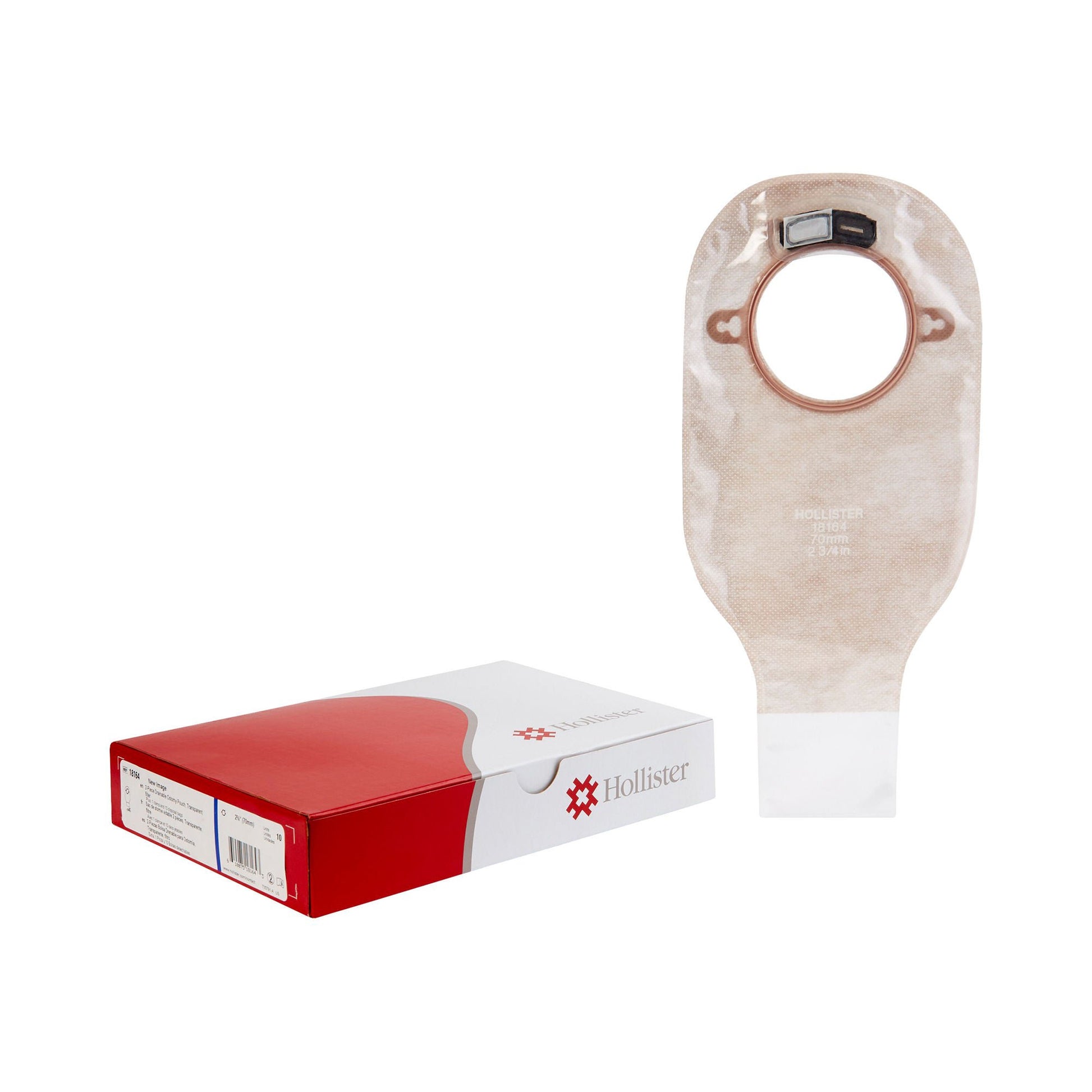 New Image™ 18164 Two-Piece Transparent Ostomy Pouch, Pre-cut to Fit , Blue