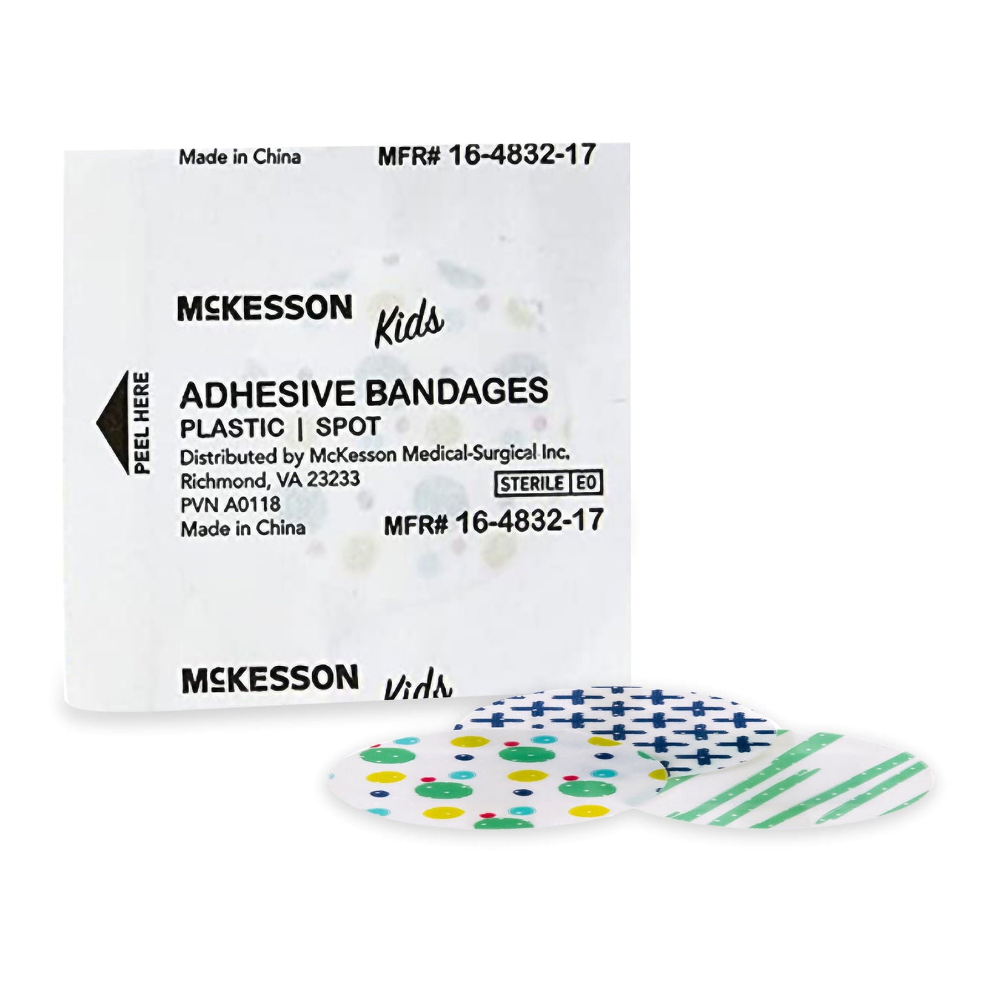 McKesson Kids™ Round Kid Design (Assorted Prints) Adhesive Spot Bandage