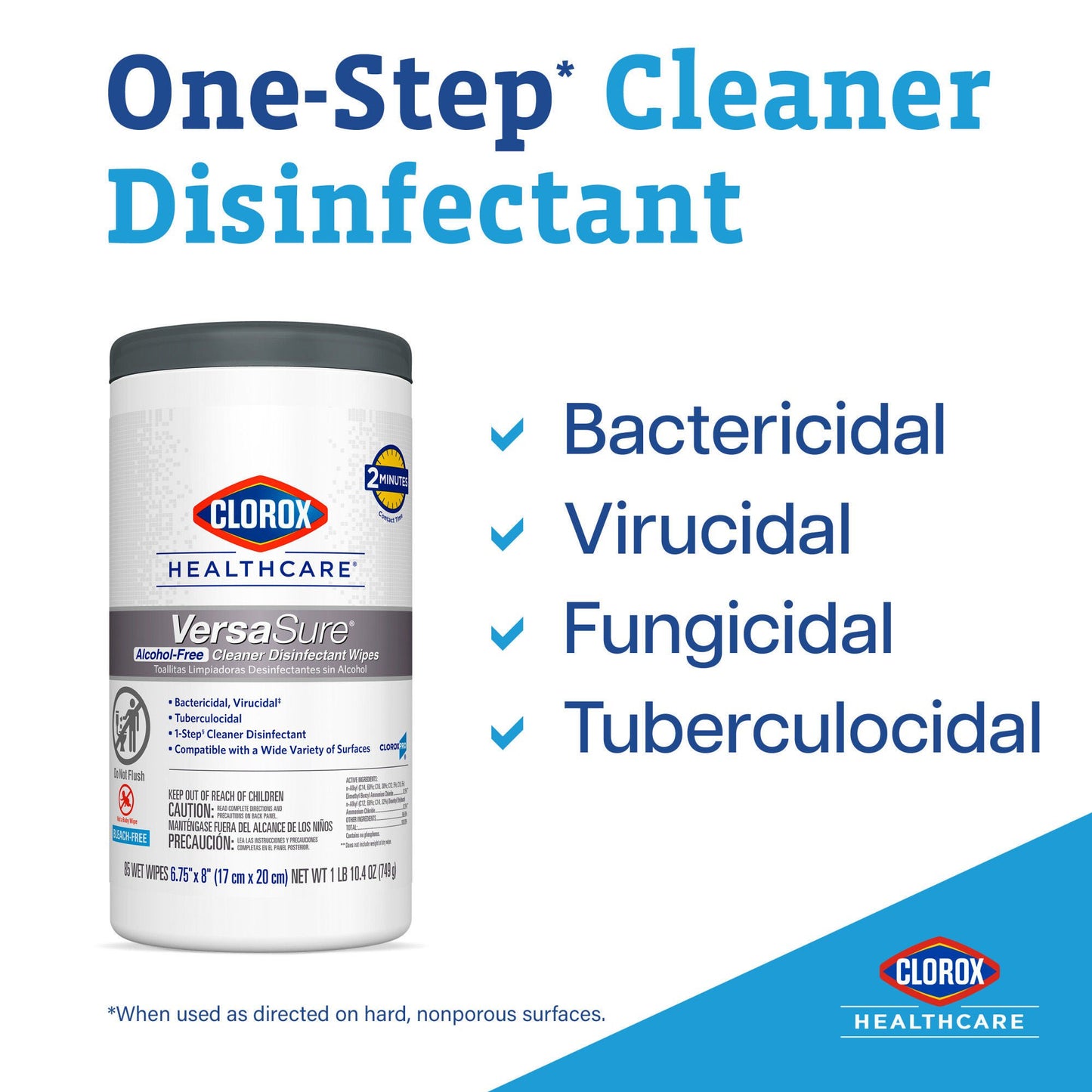 Clorox Healthcare® VersaSure® Cleaner Disinfectant Wipes