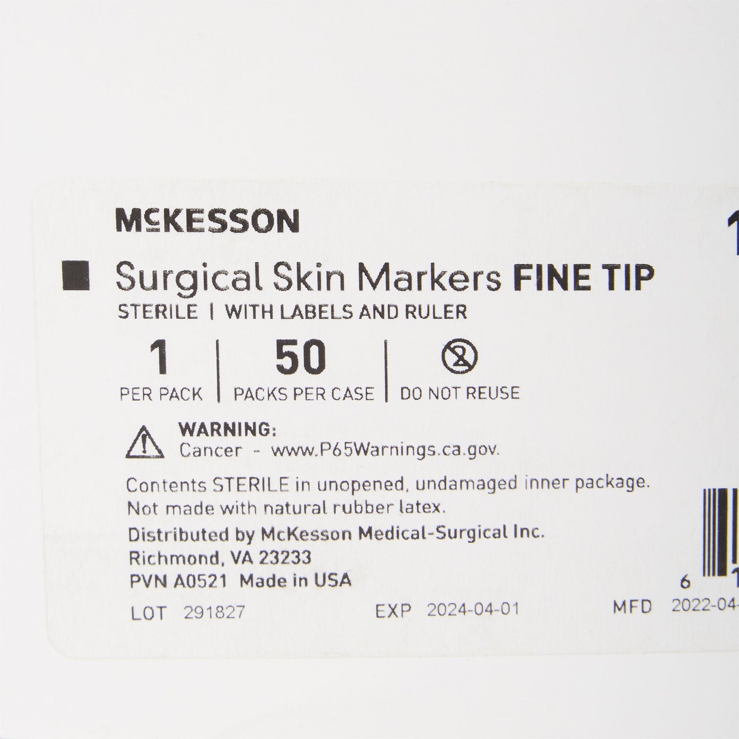 McKesson Skin Marker with Ruler and Labels Gentian Violet Ink Sterile Full Size Fine Tip – Box of 50 - view 4