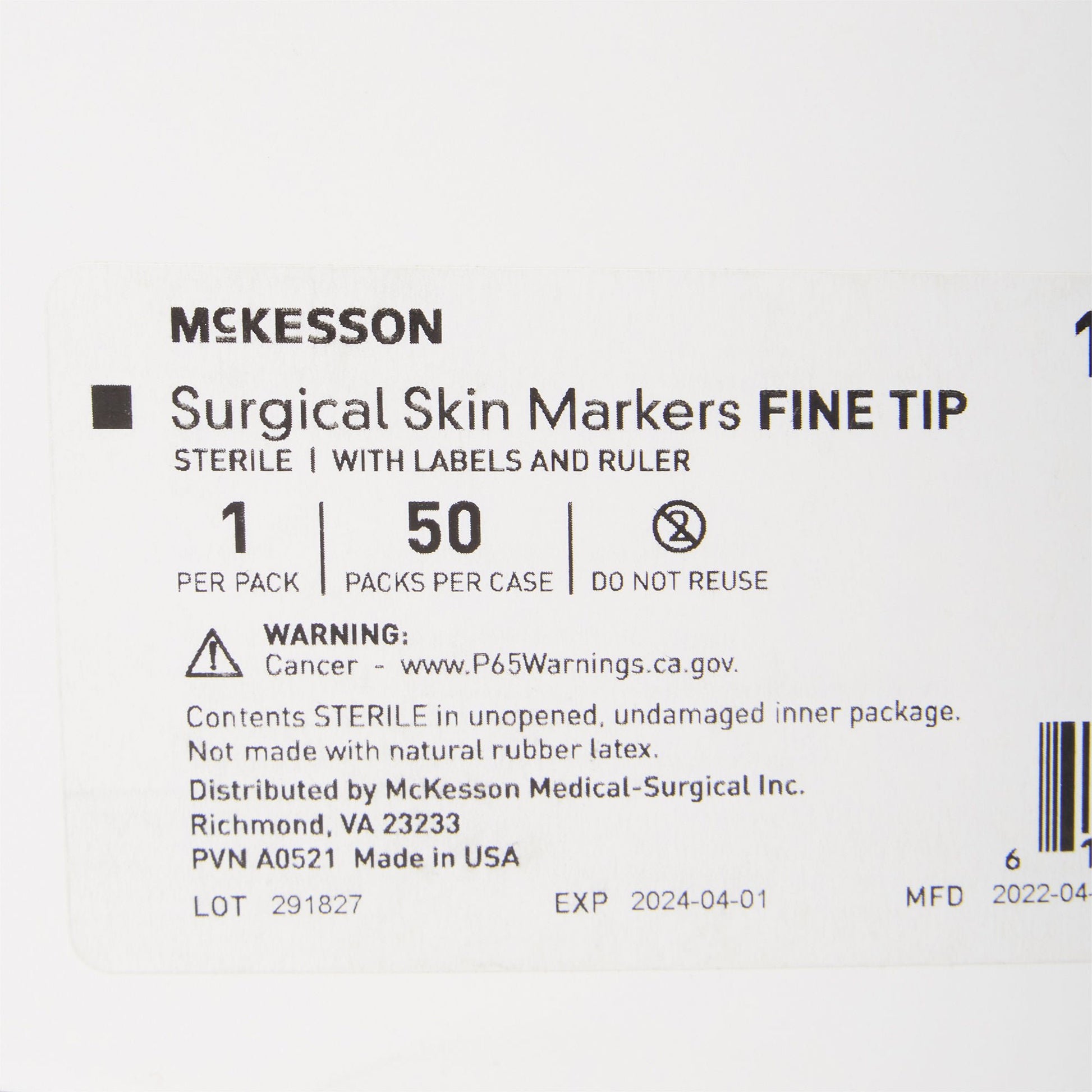 McKesson Skin Marker with Ruler and Labels Gentian Violet Ink Sterile Full Size Fine Tip – Box of 50 - view 4