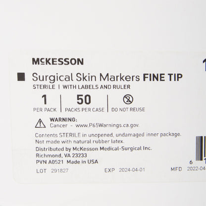 McKesson Skin Marker with Ruler and Labels Gentian Violet Ink Sterile Full Size Fine Tip – Box of 50 - view 4