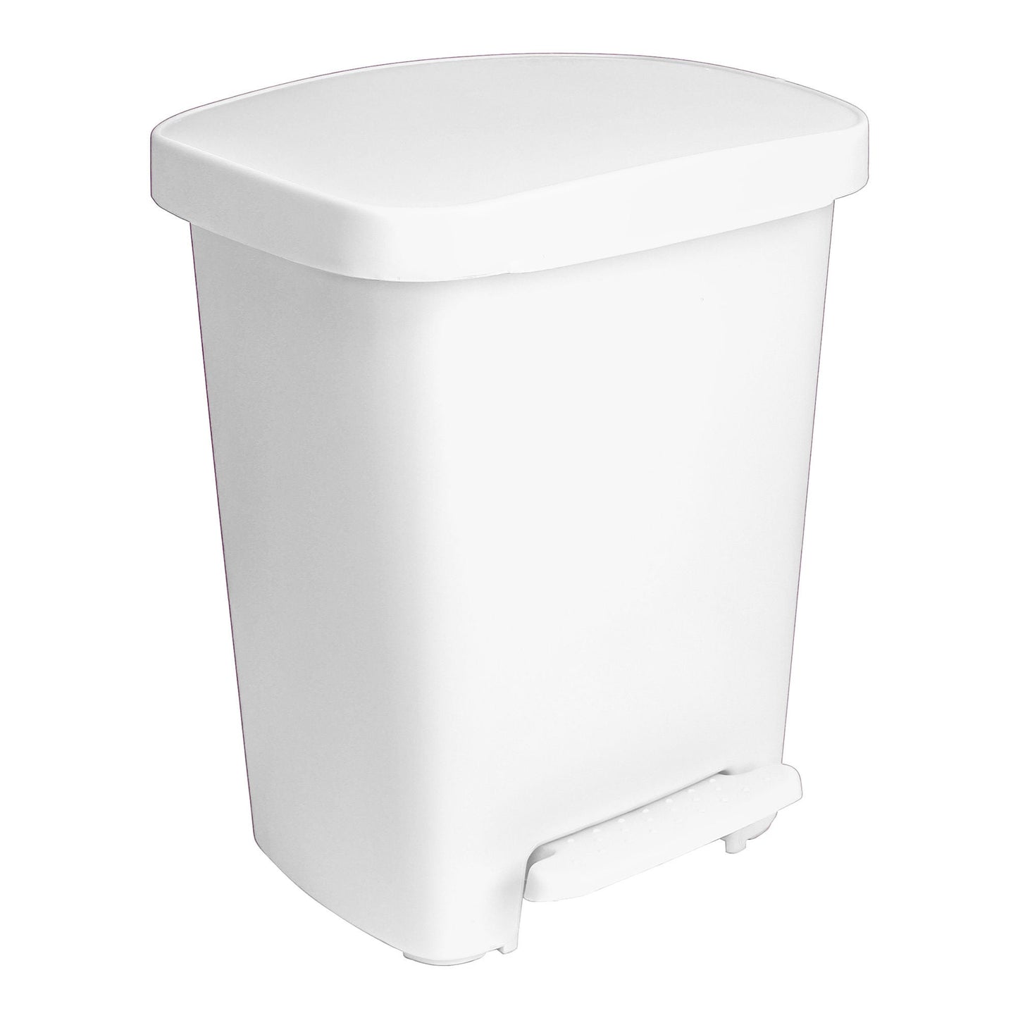 McKesson Waste Can with Step-On Pedal, Plastic, White, x 18.9 Inch
