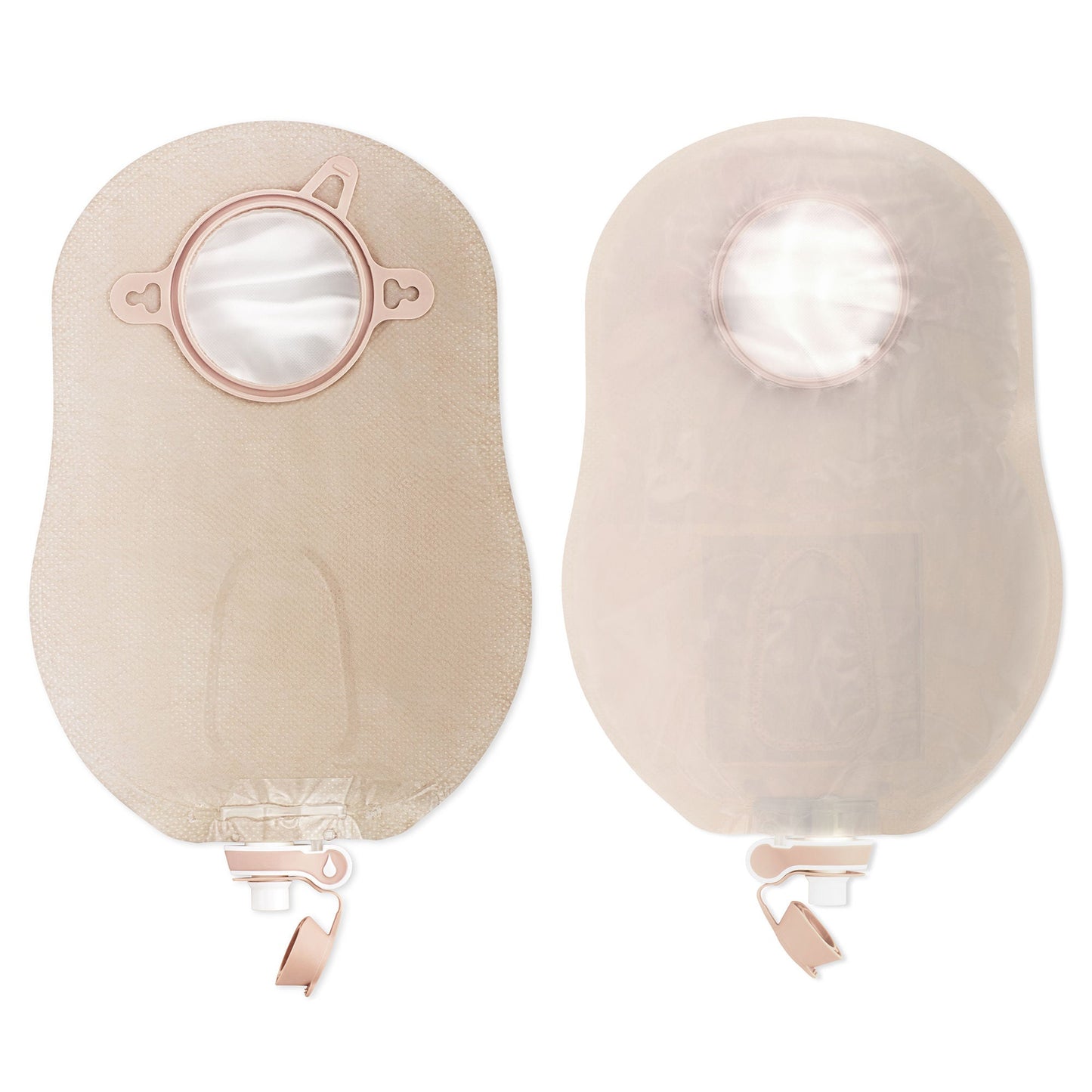 New Image™ Two-Piece Ultra Clear Urostomy Pouch, Flange, Red Match