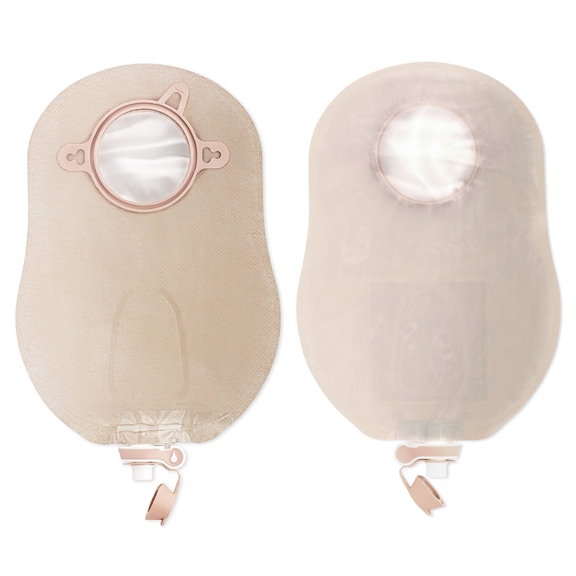 New Image™ Two-Piece Ultra Clear Urostomy Pouch, Flange, Red Match
