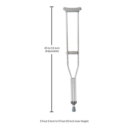 McKesson Adult Underarm Crutches, 5'2" – 5'10"