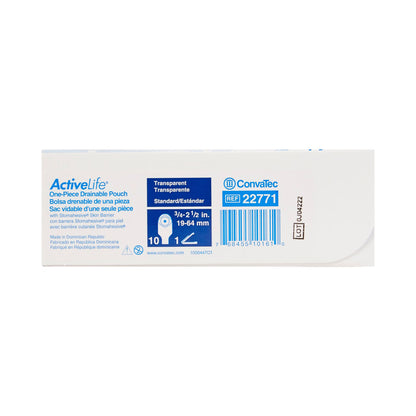 ActiveLife® One-Piece Transparent Colostomy Pouch, Cut to Fit Stomas 19 – 64 mm