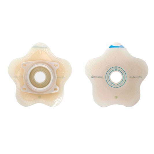 SenSura® Mio Click Convex Flip Ostomy Barrier, Stoma Openings, Green Match