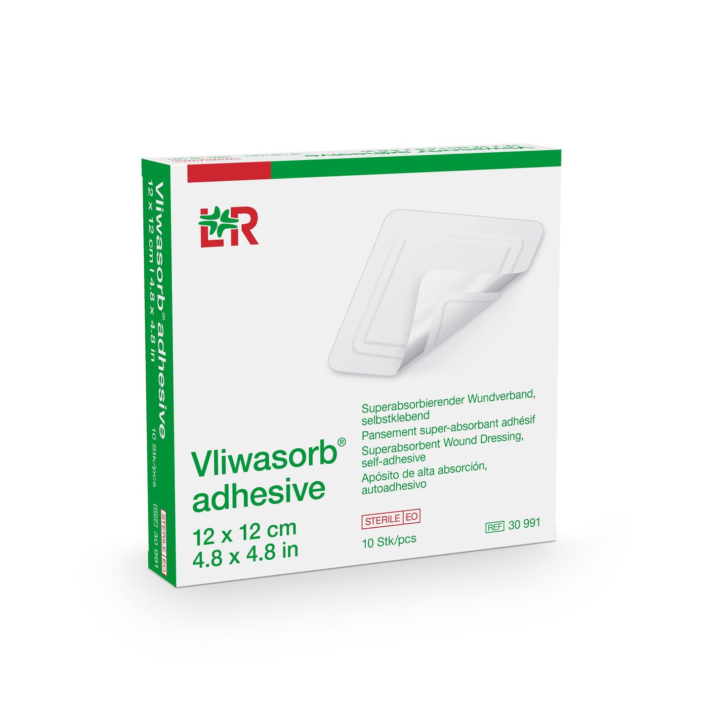 Vliwasorb Border Super Absorbent Dressing Polyacrylate Adhesive Square