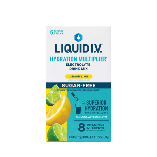 Liquid I.V. Hydration Multiplier Sugar Free Lemon Lime electrolyte drink mix stick pack, 0.45 oz