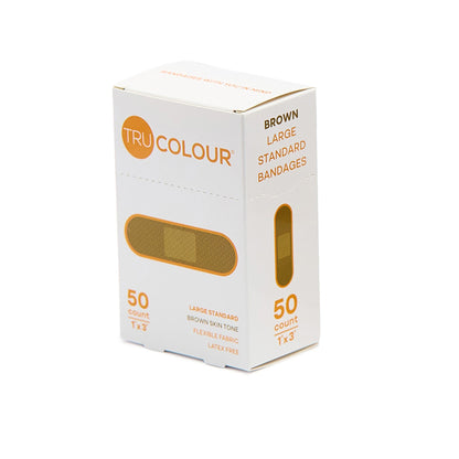 Tru-Colour Skin Tone Shade Fabric Bandage Adhesive Strips – Brown