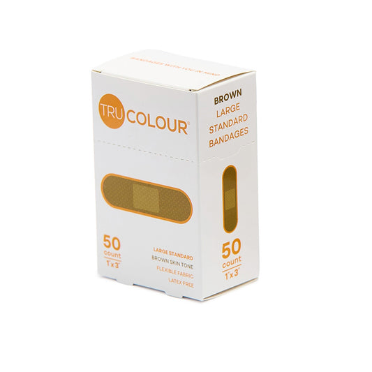 Tru-Colour Skin Tone Shade Fabric Bandage Adhesive Strips – Brown