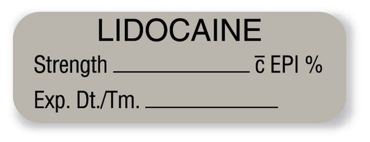 UAL Drug Label Anesthesia Label Lidocaine EPI Strength_% Exp Dt Tm Gray