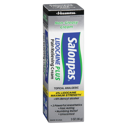 Salonpas Lidocaine 4% Plus Pain Relieving Cream, Tube