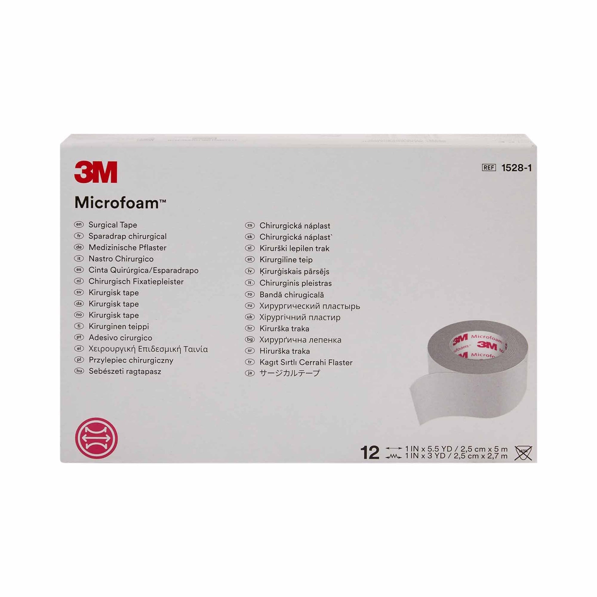 3M™ Microfoam™ Foam / Acrylic Adhesive Medical Tape, White