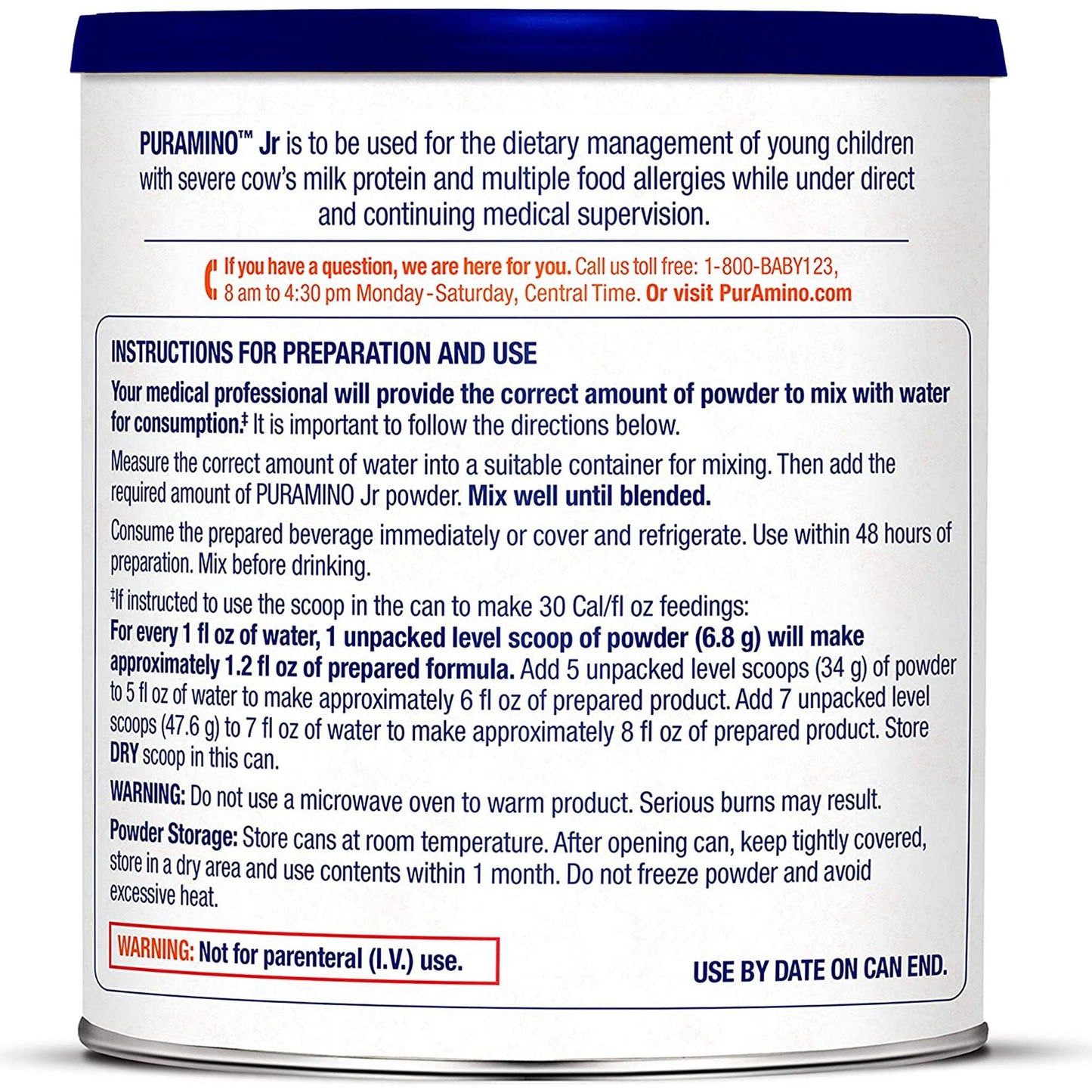 PurAmino™ Jr Pediatric Formula, can