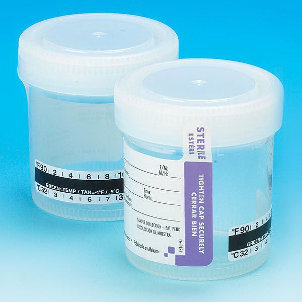 Globe Scientific Specimen Container with Temperature Strip