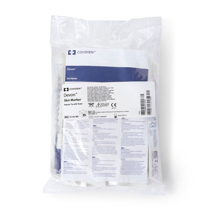 Cardinal Health™ Devon™ Surgical Skin Marker with Ruler, Regular Tip – Box of 25