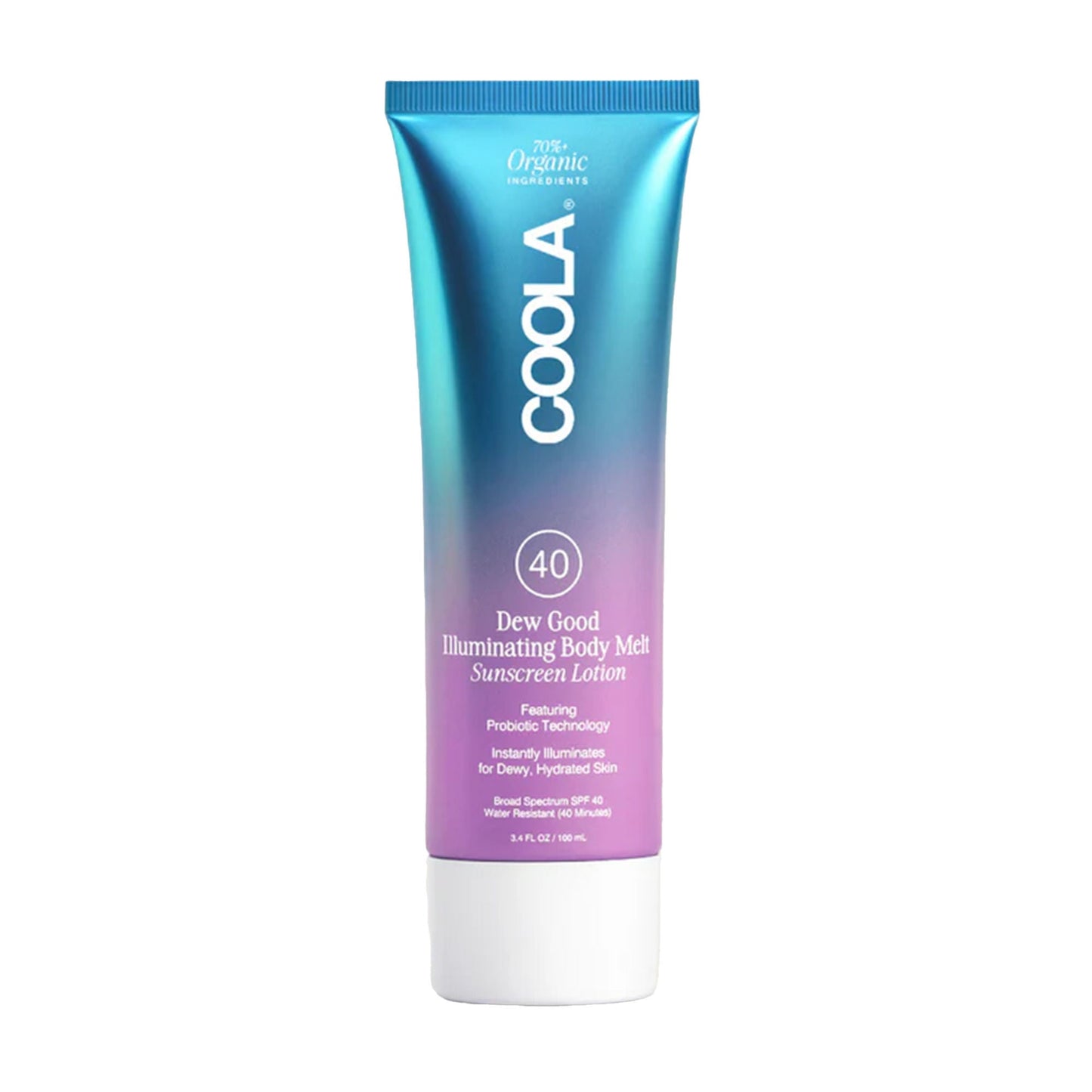 COOLA Dew Good Illuminating Body Melt Lotion Sunscreen SPF 40 Lotion Tube