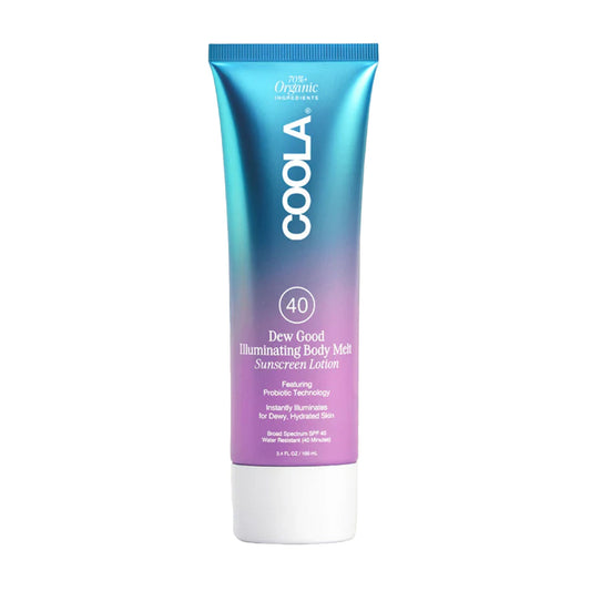 COOLA Dew Good Illuminating Body Melt Lotion Sunscreen SPF 40 Lotion Tube