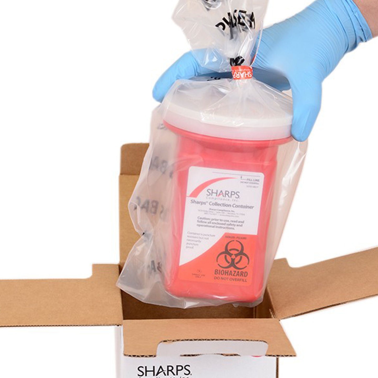 Sharps Recovery System™ Mailback Sharps Collector, 4½ x 4½ x 7 Inch