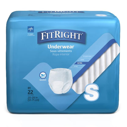 FitRight Classic Absorbent Underwear Pull On with Tear Away Seams Unisex Disposable Moderate Absorbency