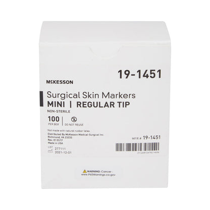 McKesson Skin Marker, Prep-Resistant Gentian Violet Ink, Regular Tip, Mini Size – Box of 100 - view 7