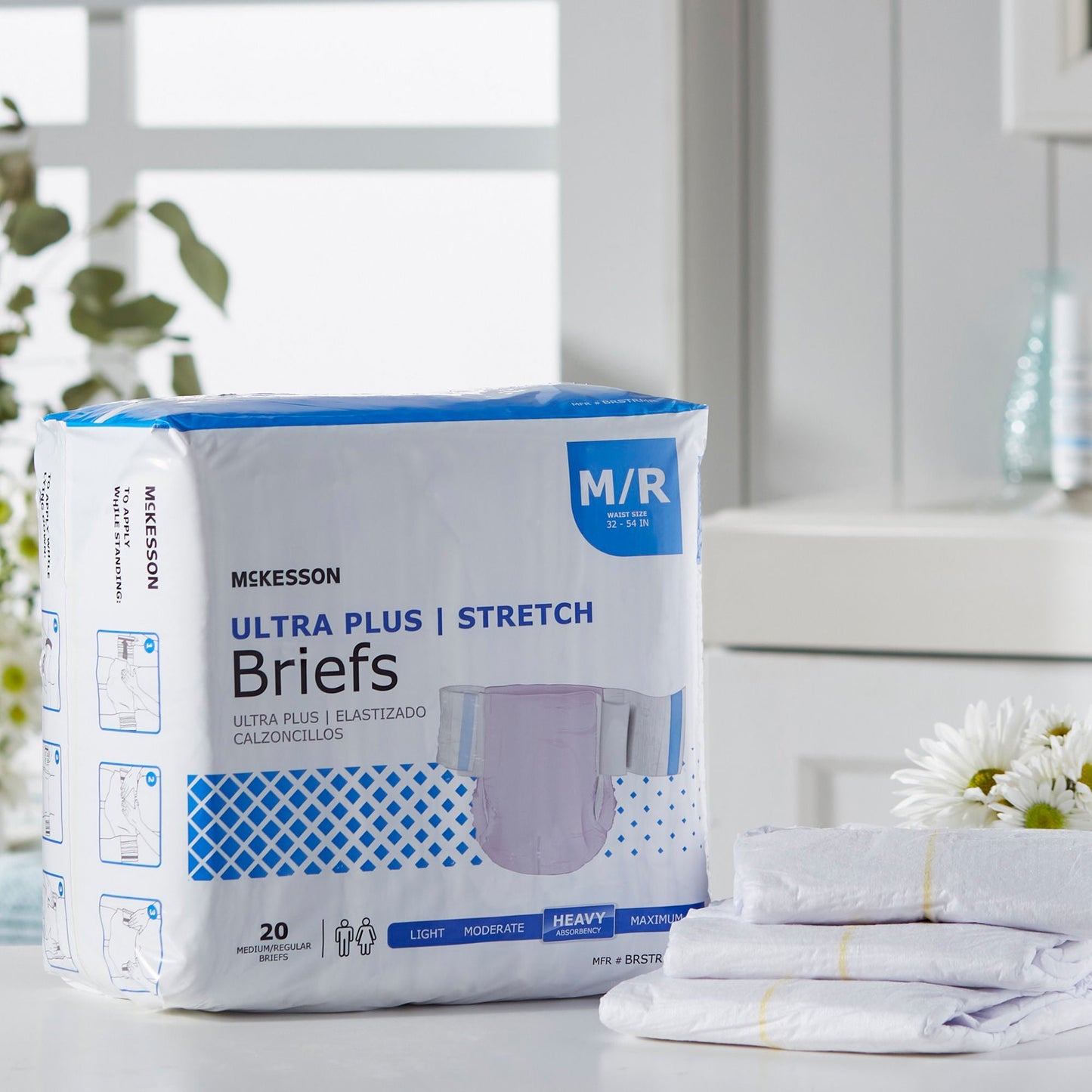 McKesson Ultra Plus Stretch Heavy Absorbency Incontinence Brief, /Regular