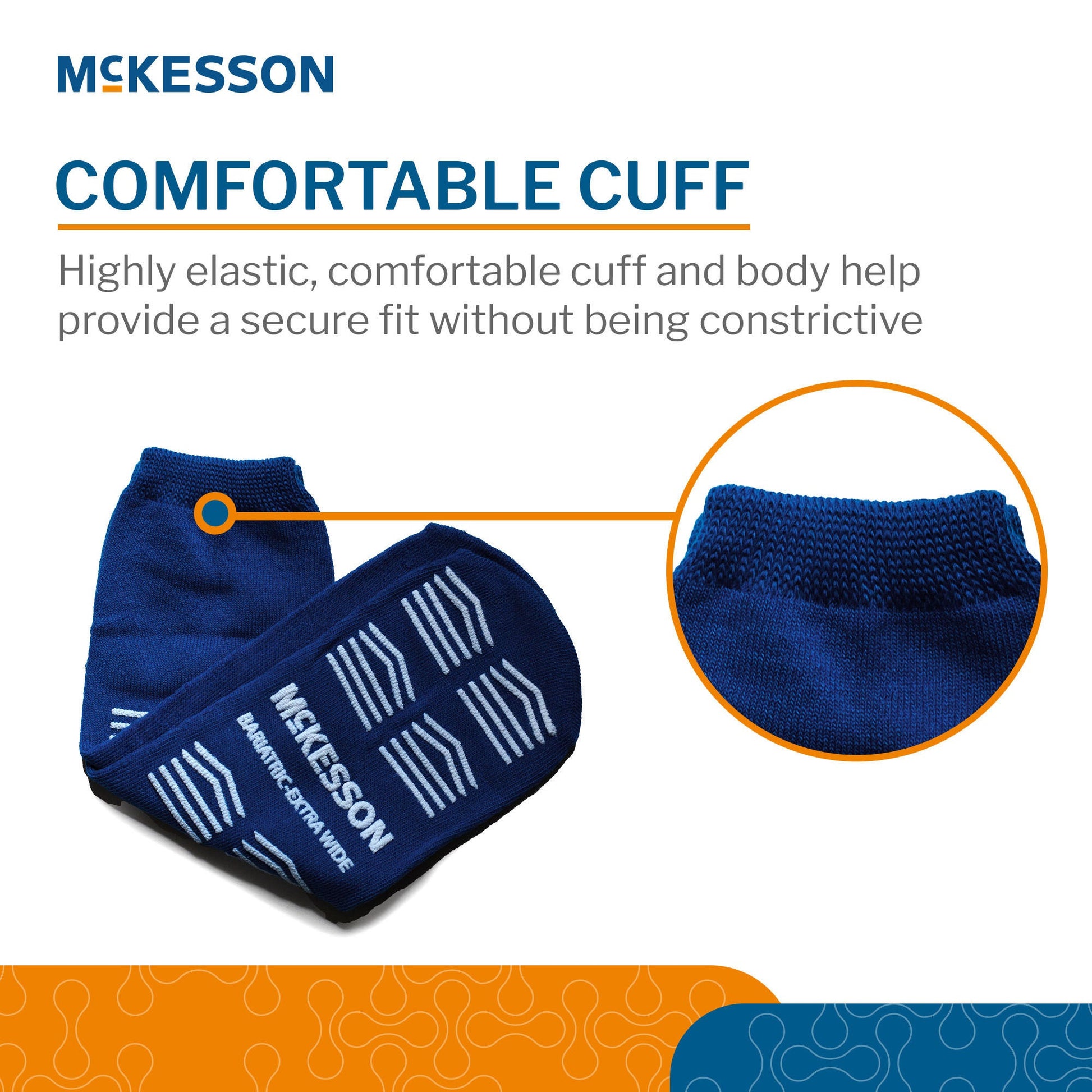 McKesson Slipper Socks, Single Tread, Bariatric, Kingfisher Blue