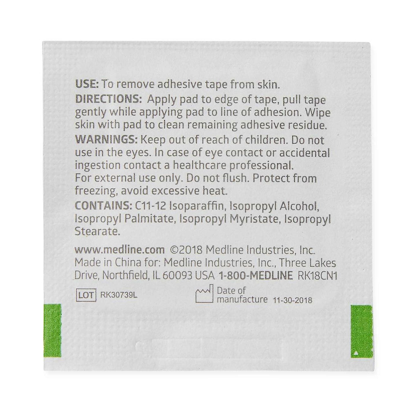 Medline® Adhesive Remover, 1¼ x 1½ Inch Wipe