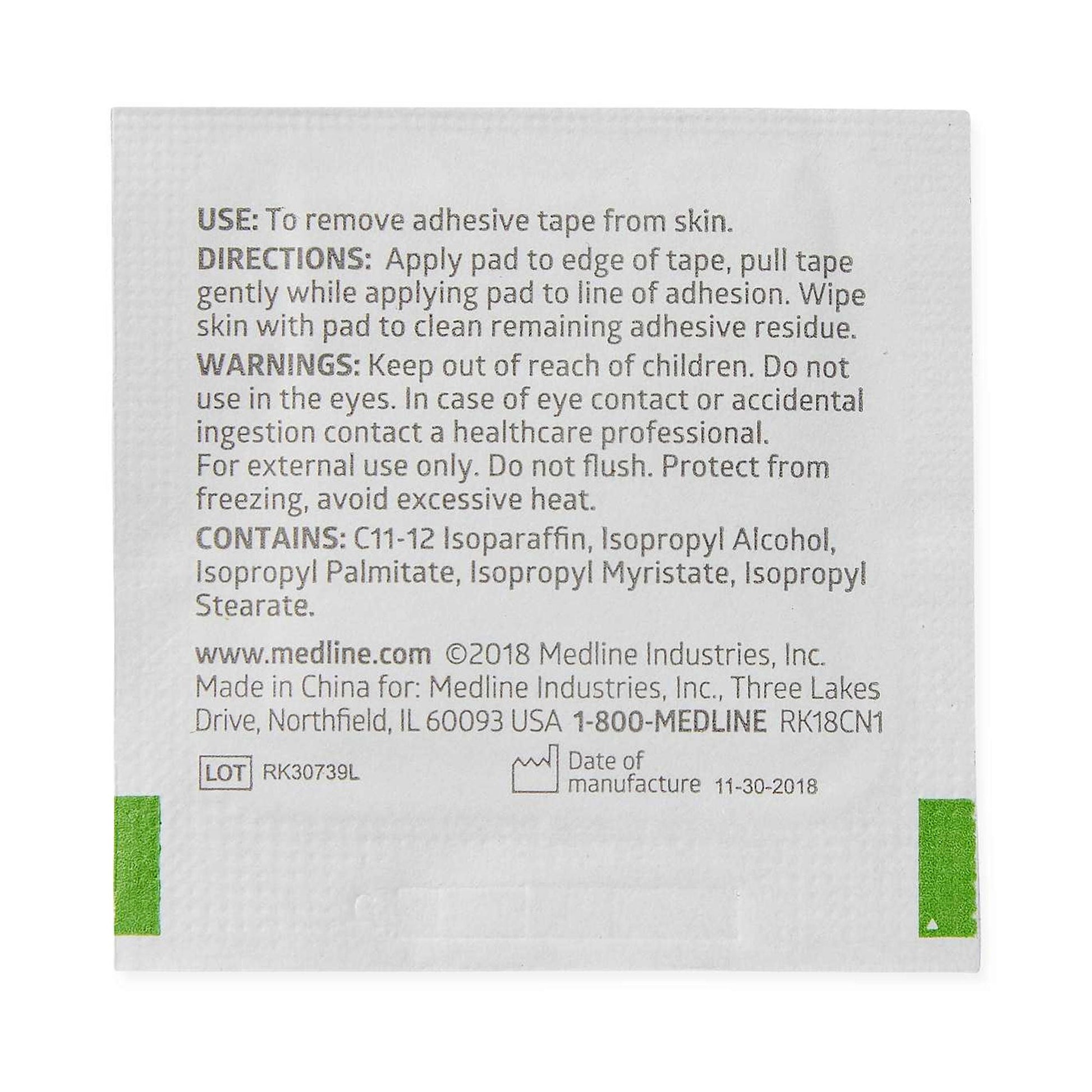 Medline® Adhesive Remover, 1¼ x 1½ Inch Wipe
