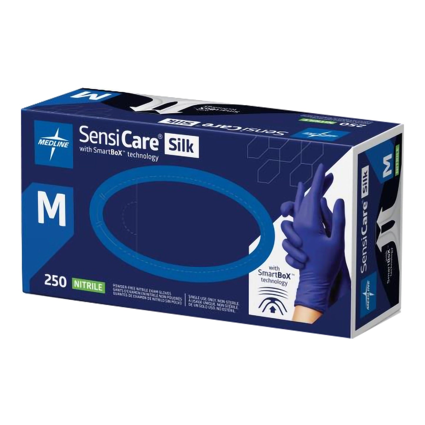 SensiCare® Silk Nitrile Exam Gloves, Dark Blue - view 3