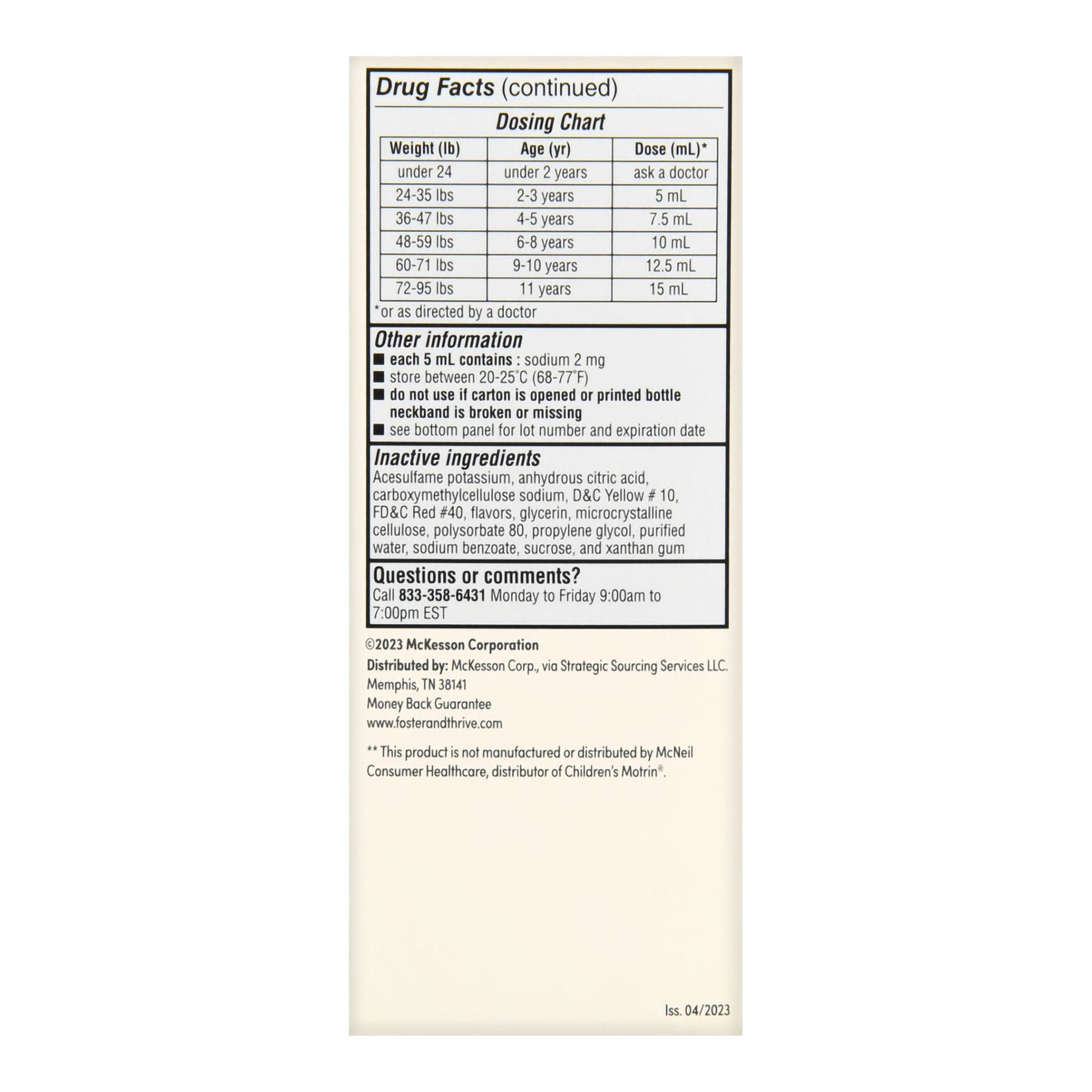 Foster & Thrive™ Children's Ibuprofen Oral Suspension Original Berry