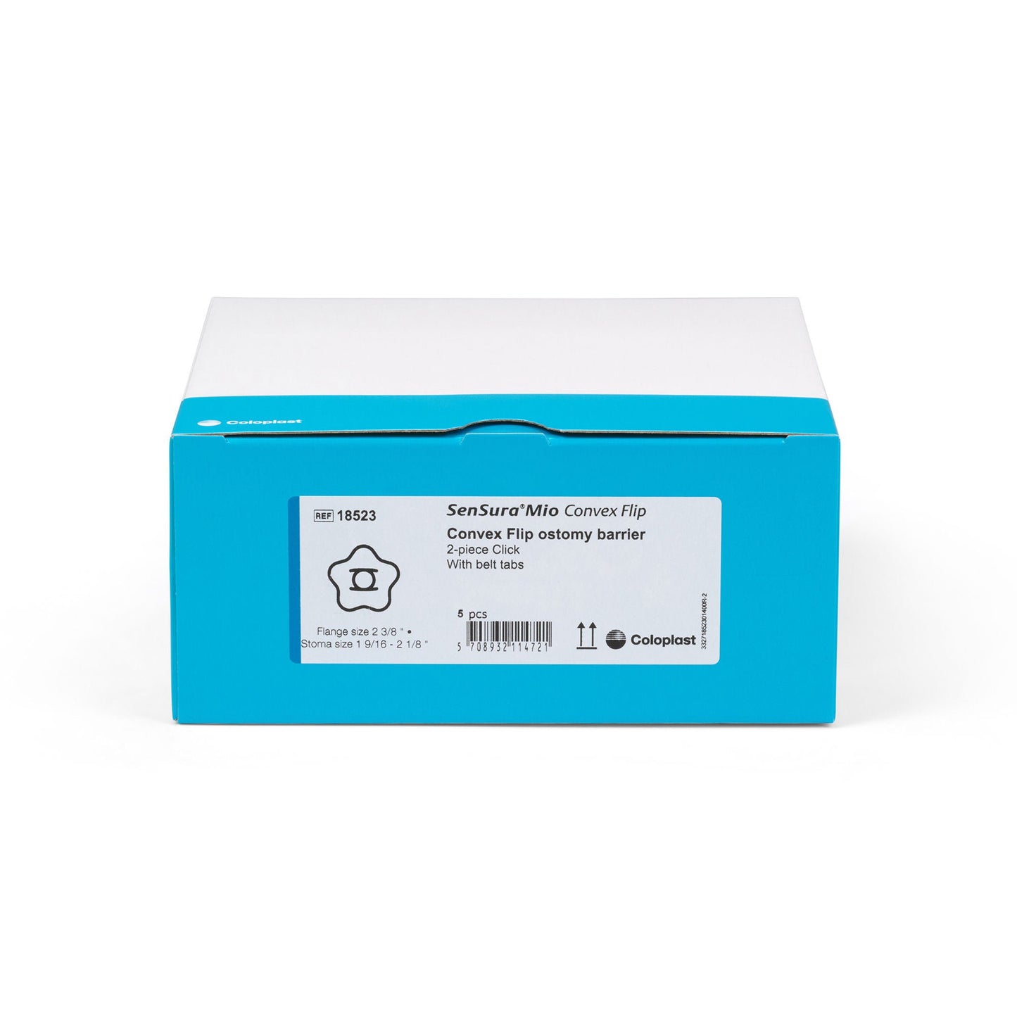 SenSura® Mio Convex Flip Ostomy Barrier, Stoma Openings, Yellow Match