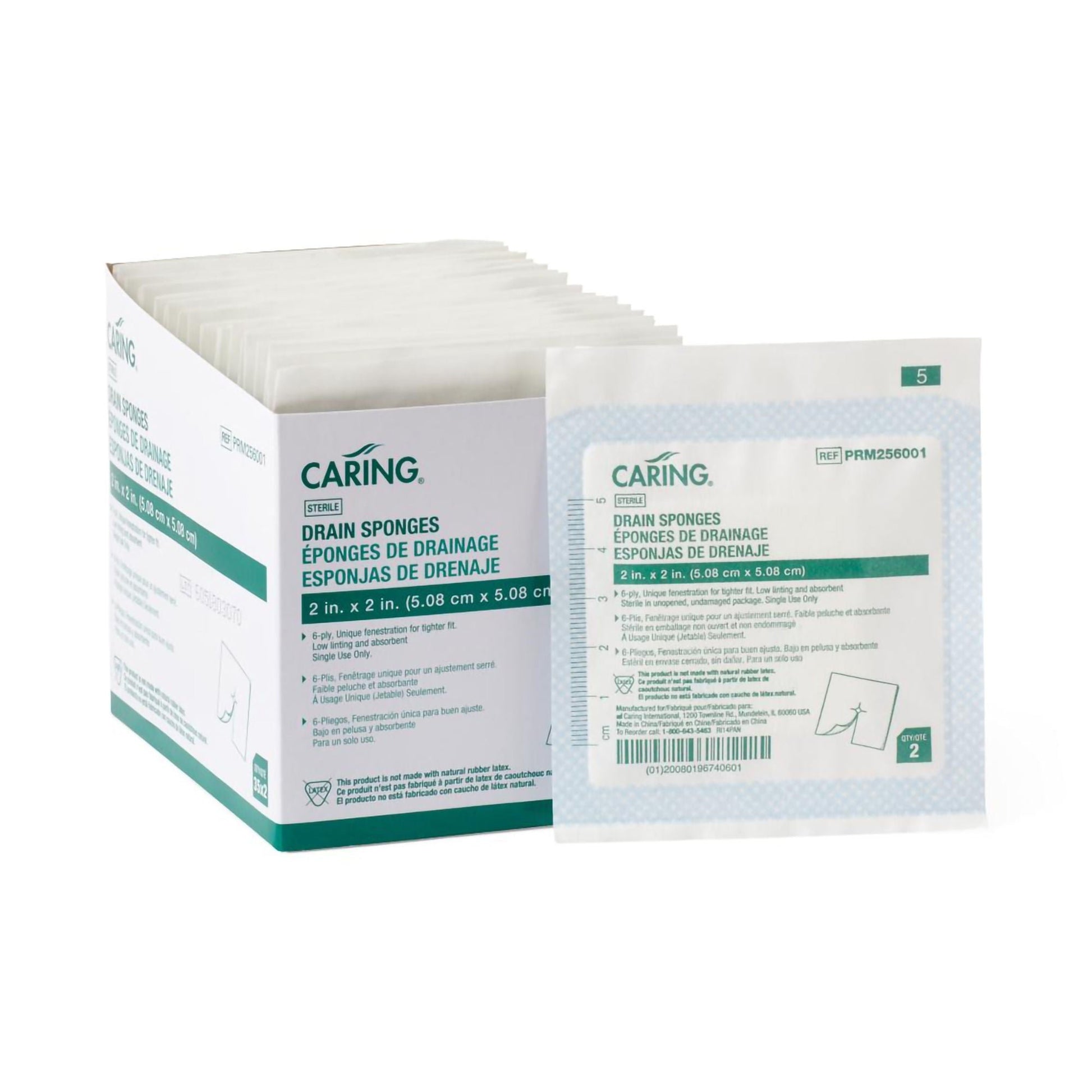 Caring® Drain Sponge, 6-Ply
