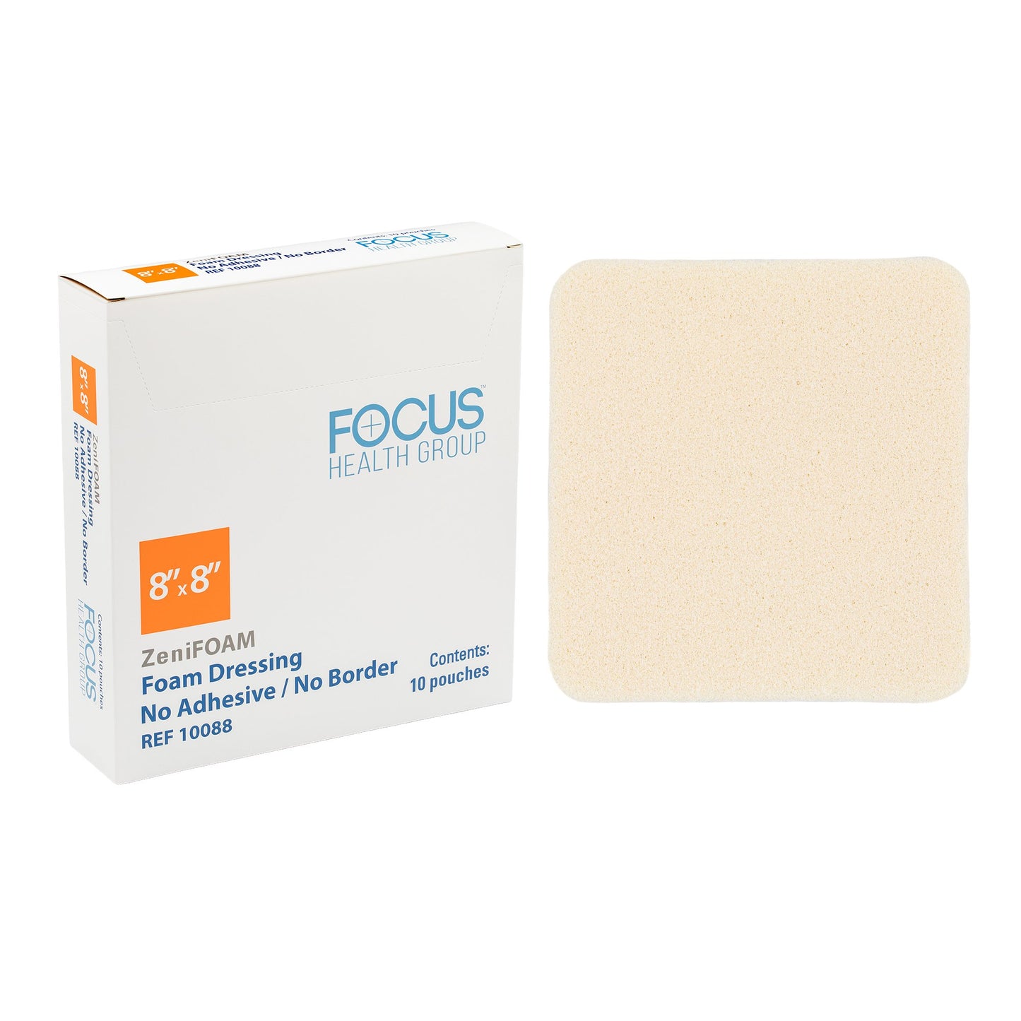 Zenifoam Foam Dressing Without Border Waterproof Backing Nonadhesive Square