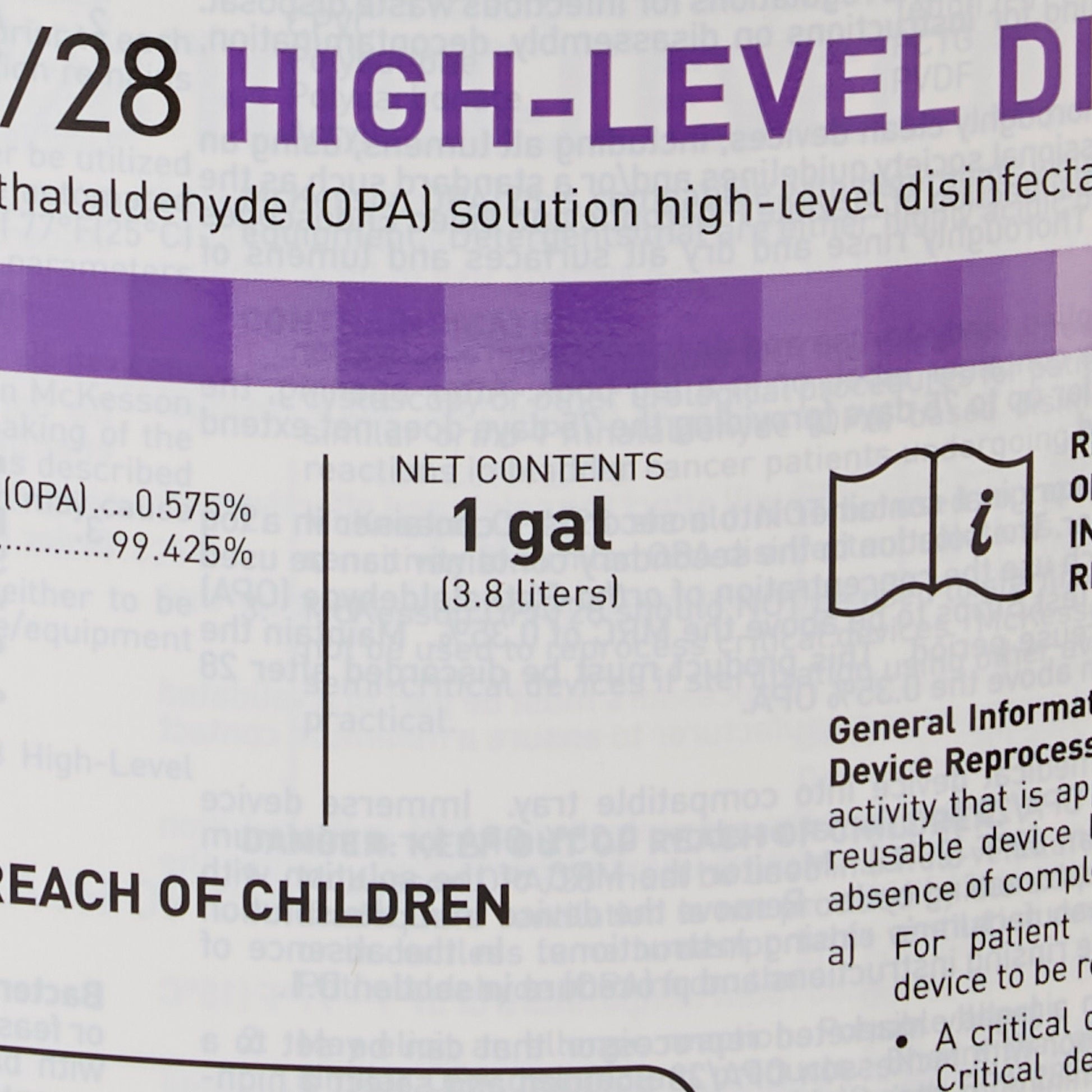McKesson OPA High Level Disinfectant, 1 gal. Jug - view 2