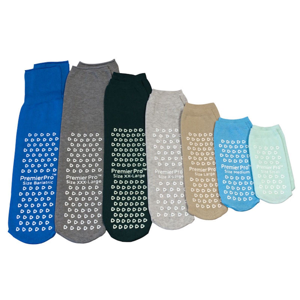 PremierPro Slipper Socks Unisex Adult Medium Single Tread Single Patient Use Light Blue
