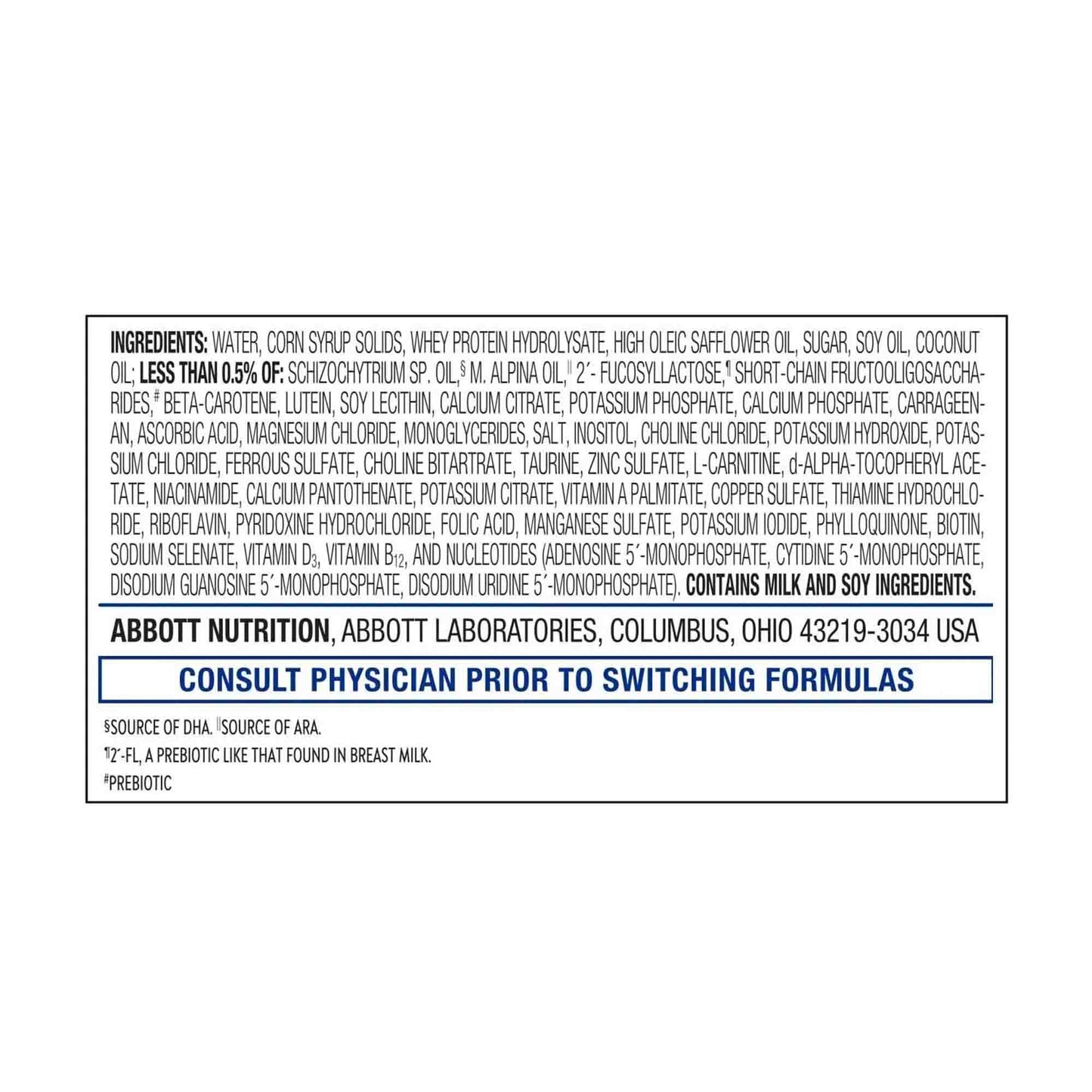 Similac Pro-Total Comfort Infant Formula Unflavored Bottle Liquid Iron Lactose Sensitivity