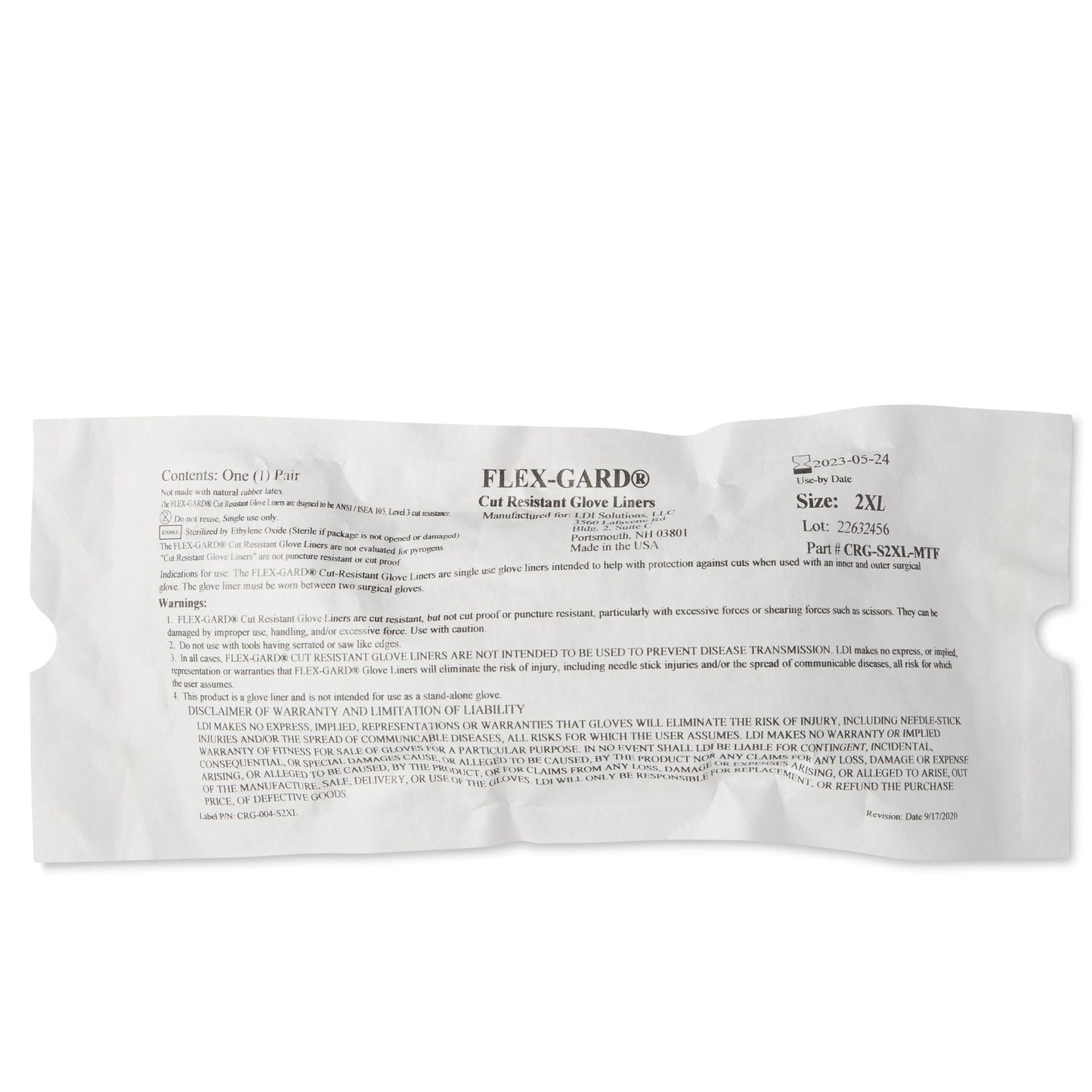 Sterile Flex-Gard™ HDPE Fiber / Spandex / Polyester Glove Liners, White - view 6
