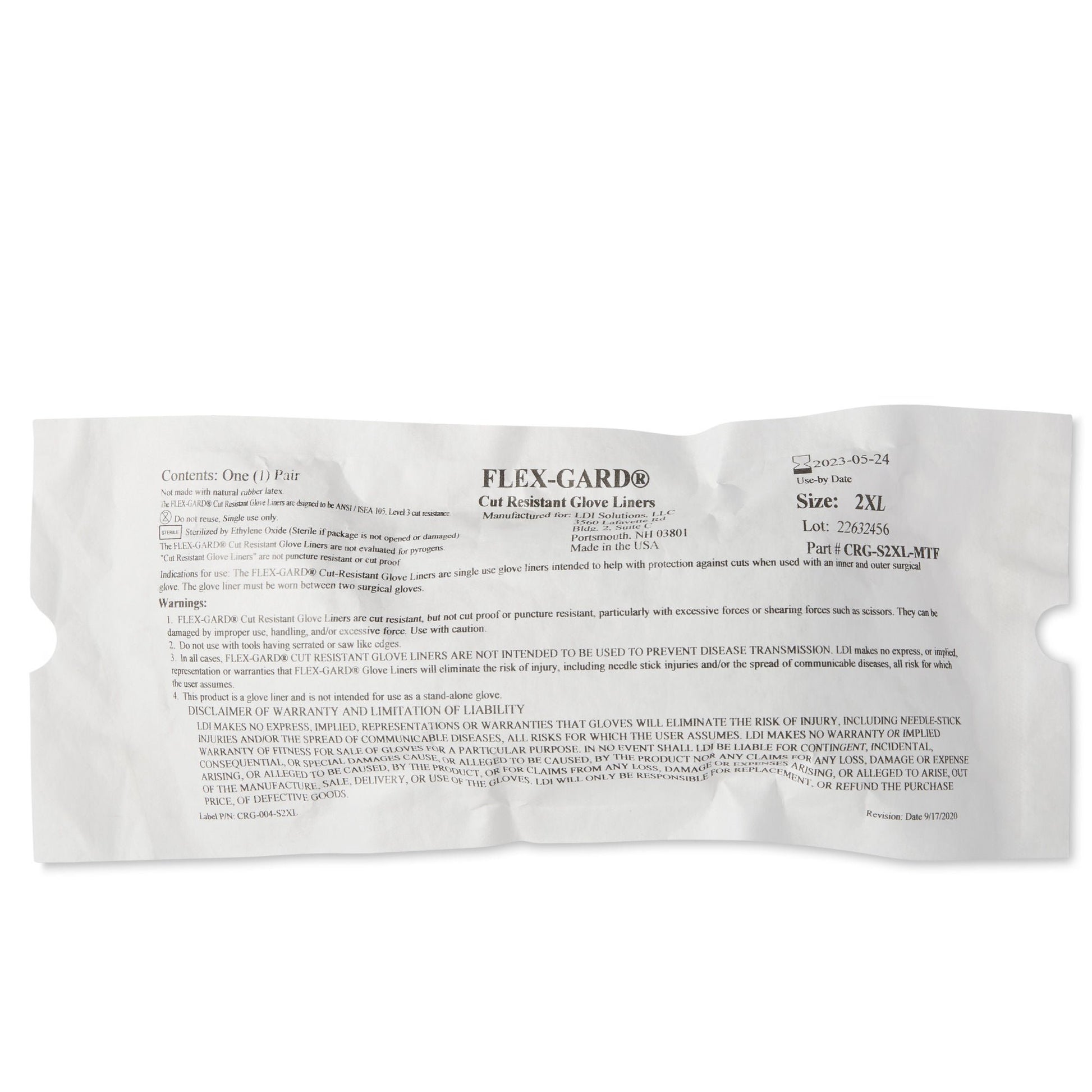Sterile Flex-Gard™ HDPE Fiber / Spandex / Polyester Glove Liners, White - view 6