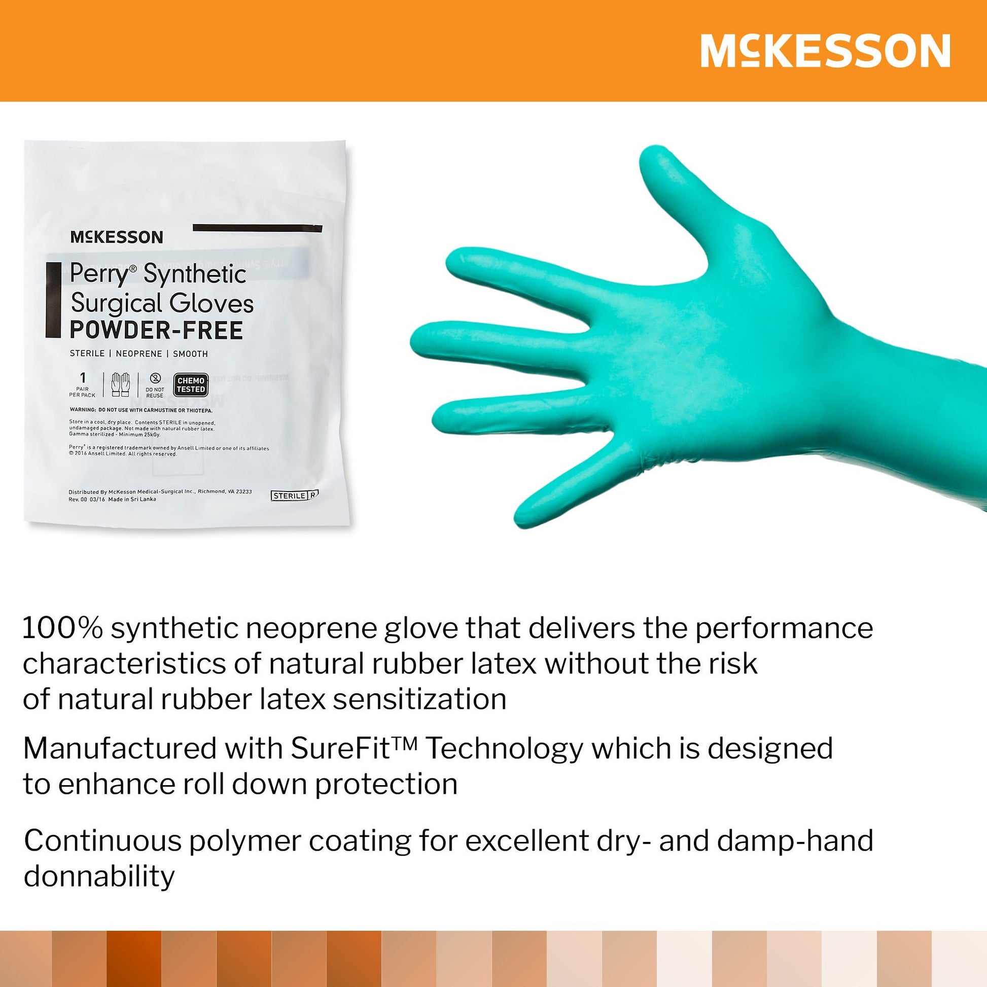 Sterile McKesson Perry® Performance Plus Polychloroprene Surgical Gloves, Dark Green - view 4