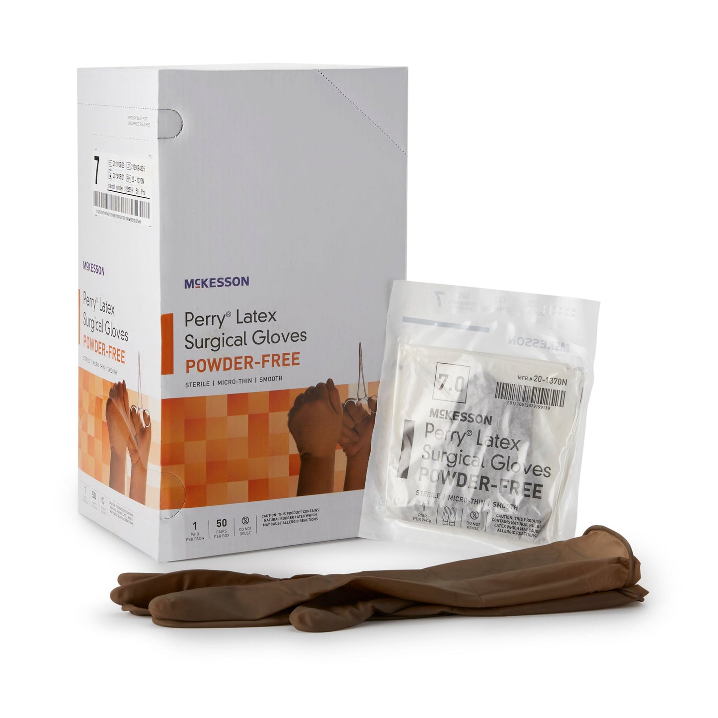Sterile McKesson Perry® Latex Surgical Gloves, Brown