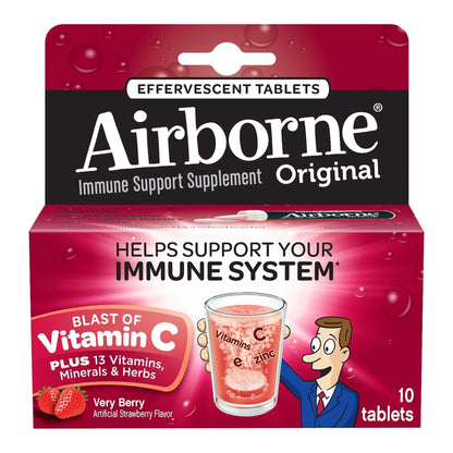 Airborne® Original Immune Support Supplement Effervescent Tablets, Strawberry