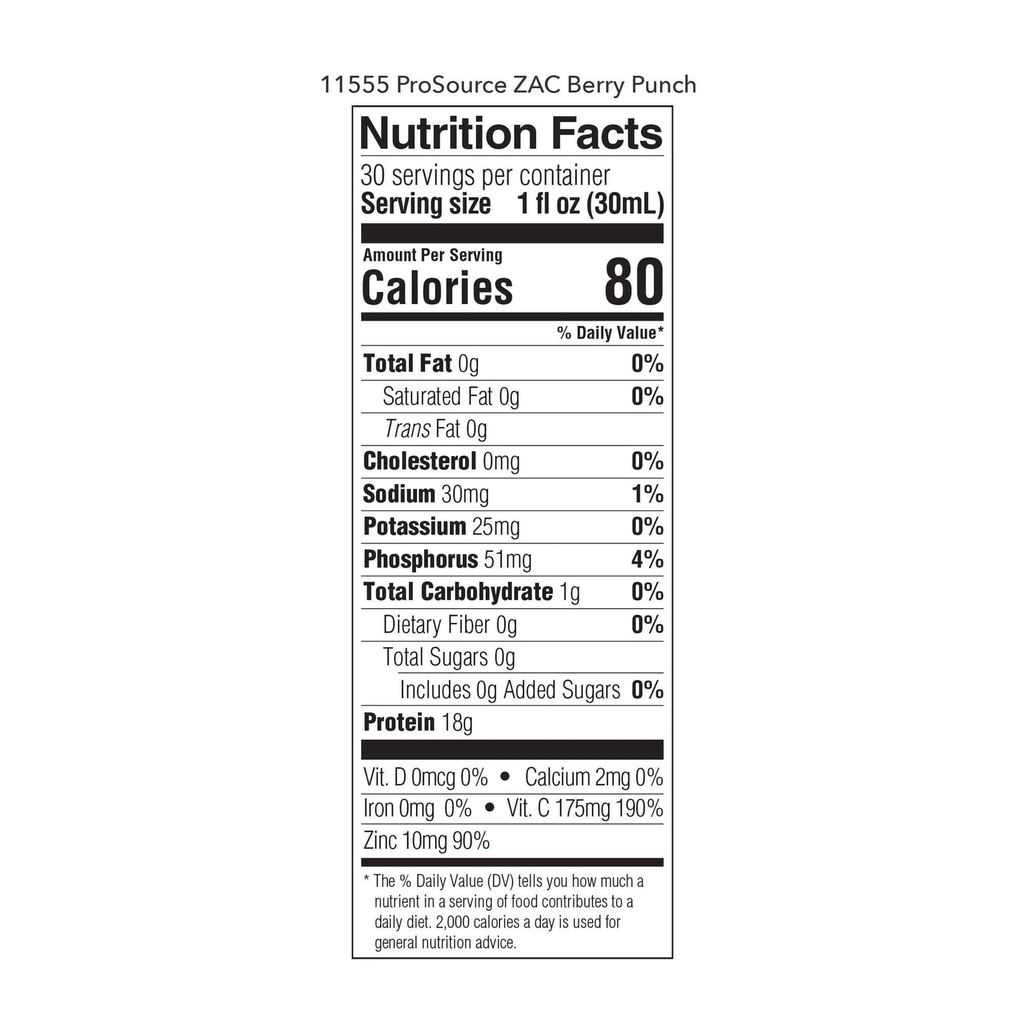ProSource ZAC™ Berry Punch Complete Liquid Protein for Medical Food Use
