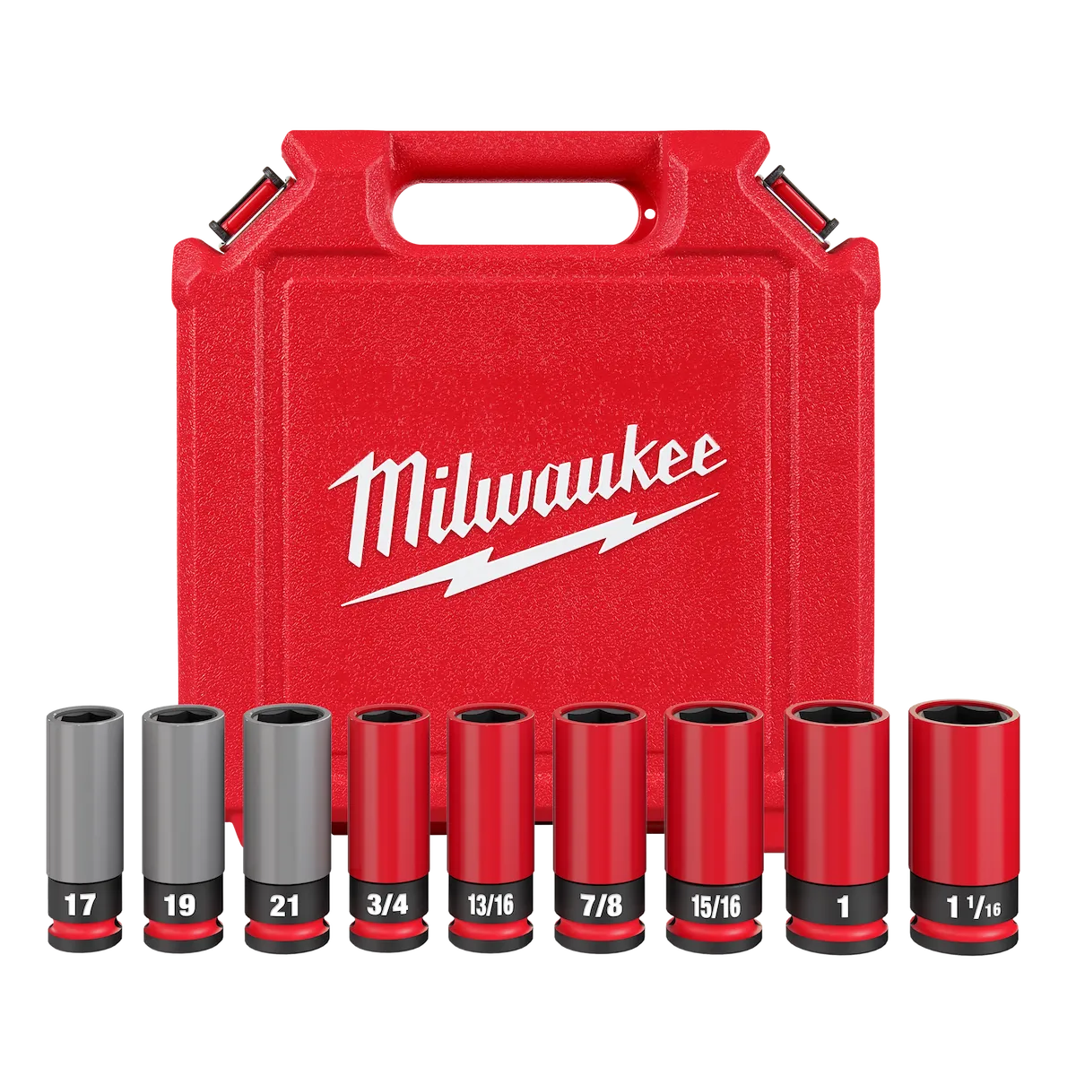 Milwaukee SHOCKWAVE Impact Duty 1/2 Drive SAE & Metric 9PC Lug Nut Wheel Socket Set 49-66-7832 | 1/2 in Drive, 9-Piece