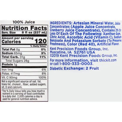 Thick-It® Clear Advantage® Nectar Consistency Cranberry Thickened Beverage